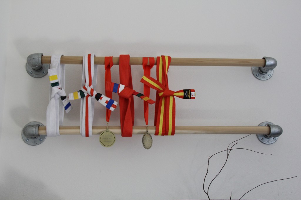 galvanized piping martial arts belt rack