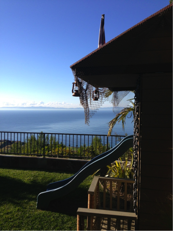 pirate fort with view of the Pacific Ocean