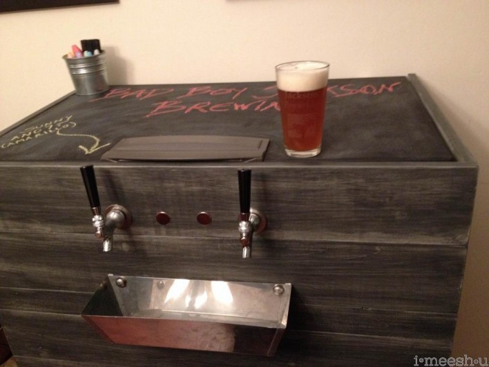 keg freezer with chalkboard top restoration hardware distressed finish
